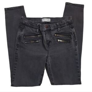 Madewell Skinny Skinny Black Acid Rinse Double Zipper Jeans